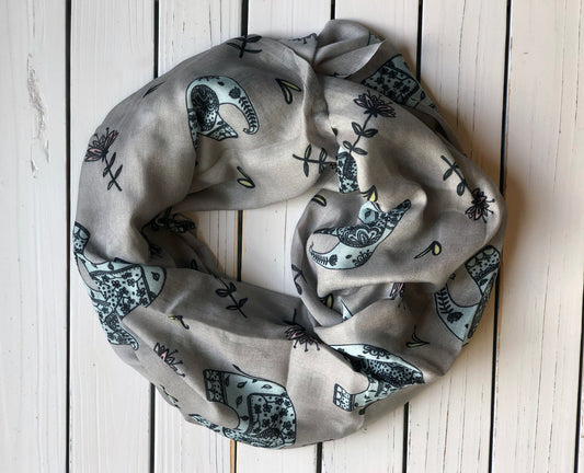 Blue Elephant Modal Scarf
