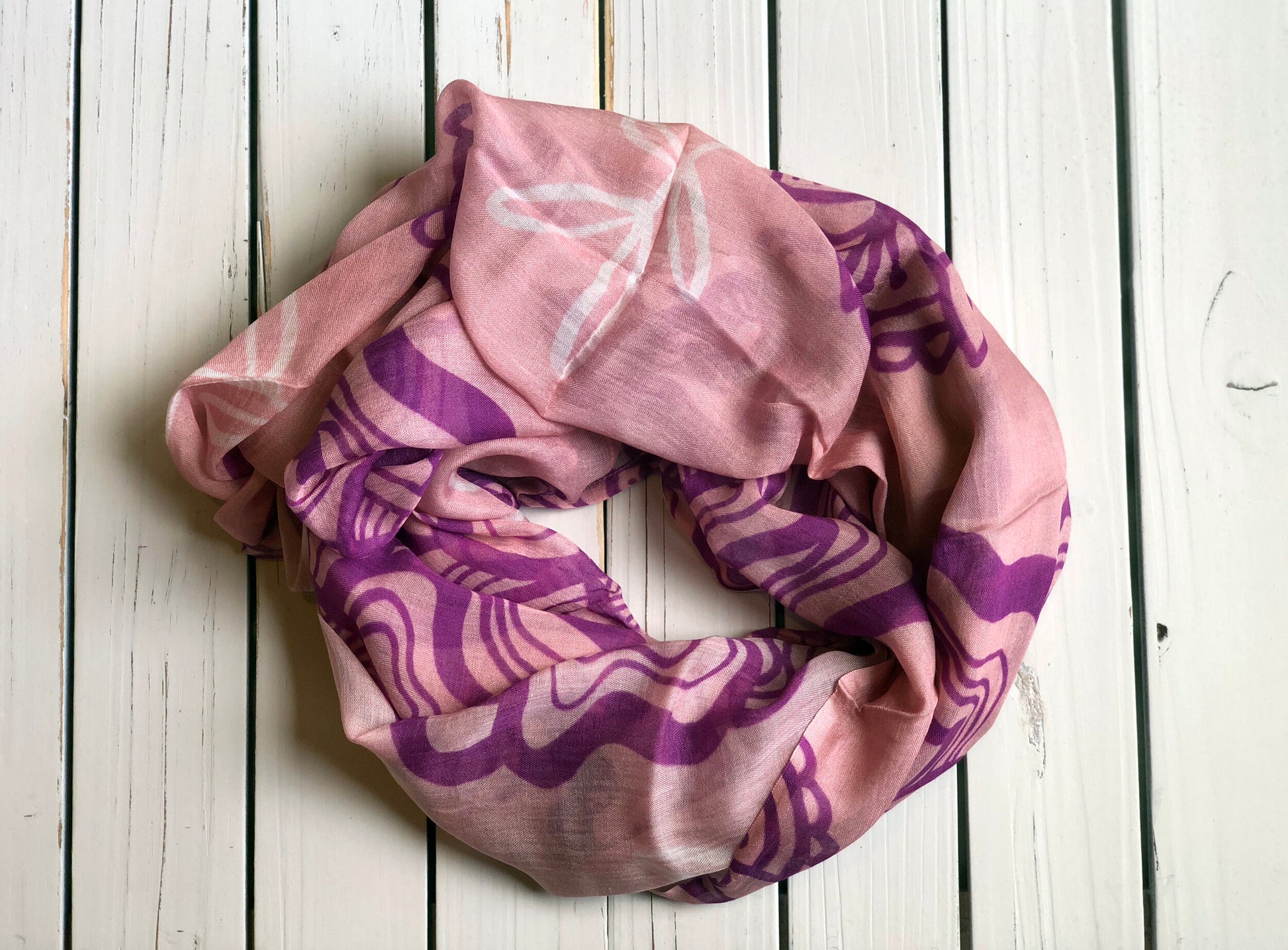 Fiesta Roses in Pink Modal Scarf