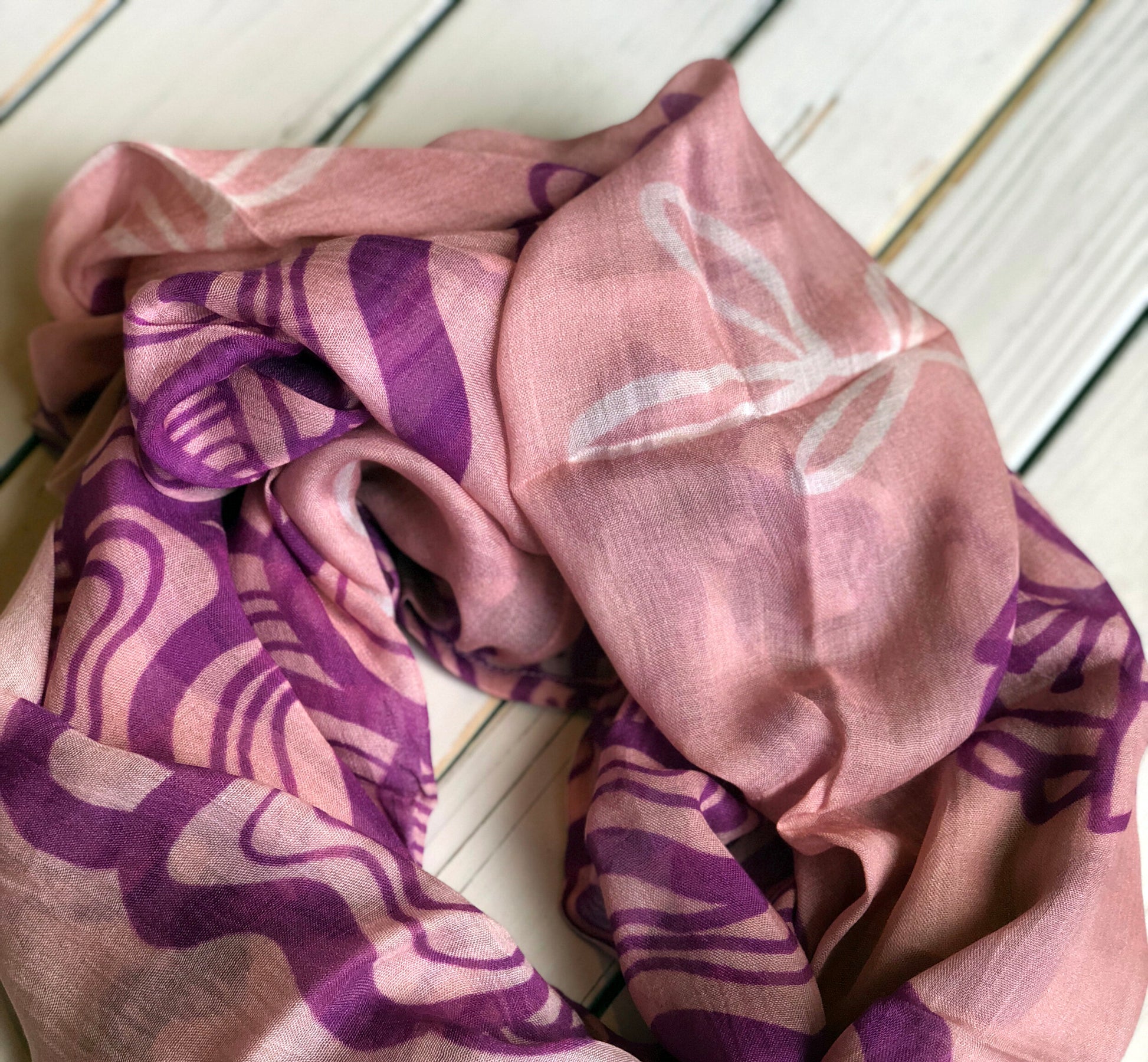 Fiesta Roses in Pink Modal Scarf