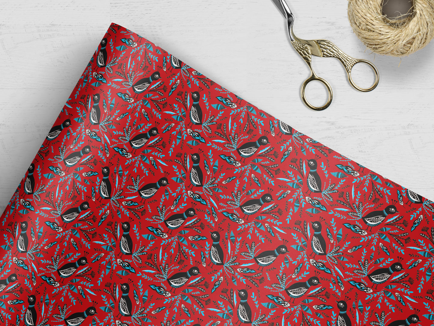 Holiday Birds Wrapping Paper