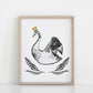 Swan Queen Giclee Print with Gold Embossing