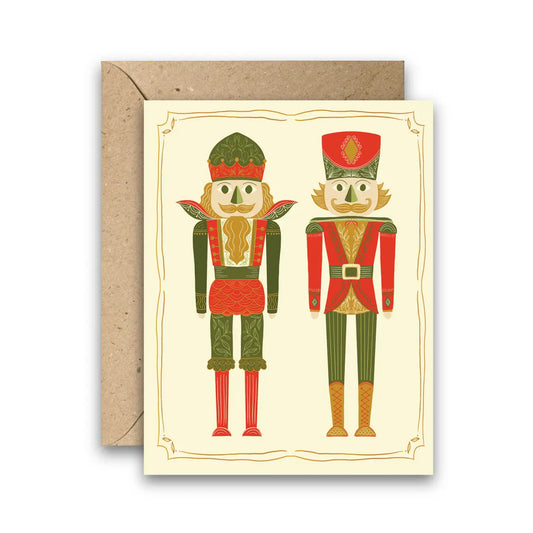 Royal Nutcrackers Gold Foil Holiday Greeting Card