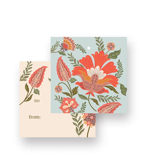 Gift Tag - Exotic Floral Autumn Decor