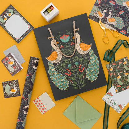 Peacock Garden Gift Tags, double-sided hand-illustrated gift tags by Amita Nair