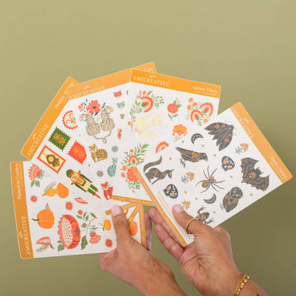 Pumpkin Garden Sticker Sheet | Fall Clear Vinyl Stickers