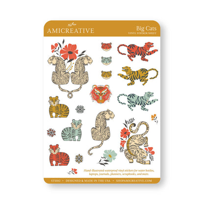 Big Cats clear vinyl sticker sheet by Amicreative