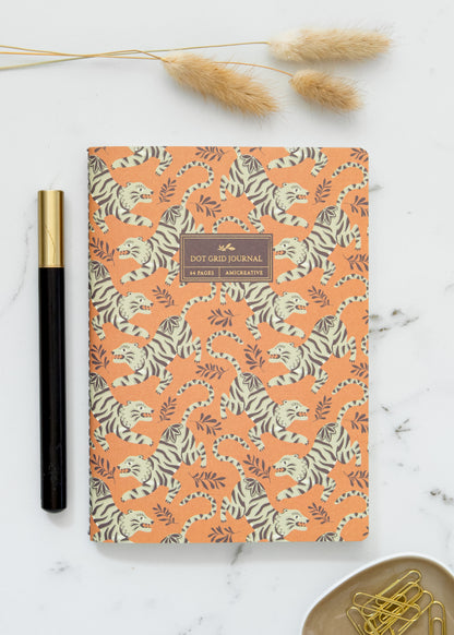Panther Stitched Journal with Gold Foil | Dot Grid Notebook