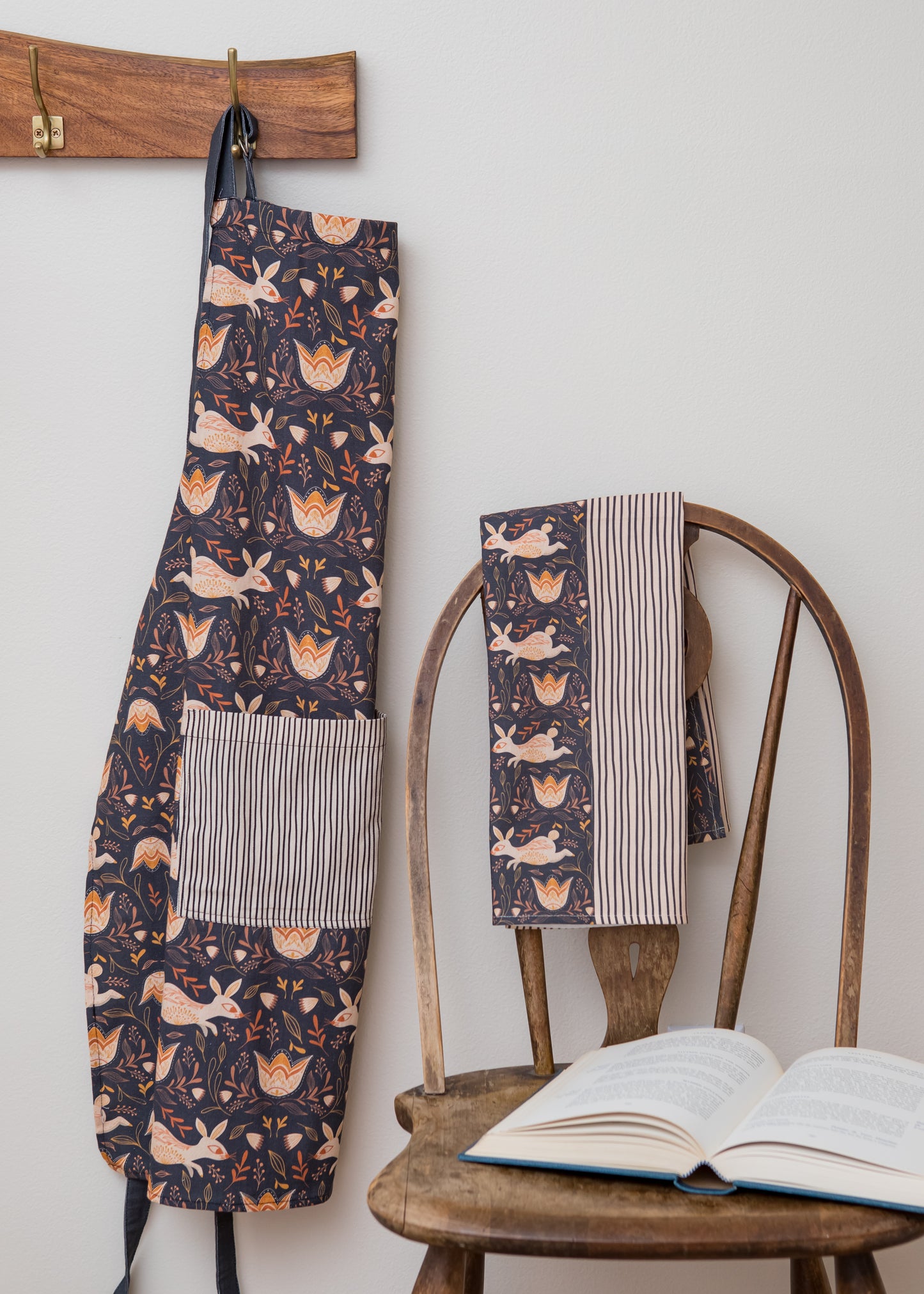 Fall Bunnies Tea Towel