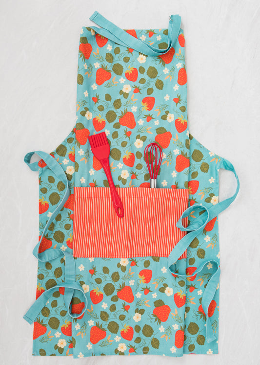 Strawberry Fields Cotton Apron