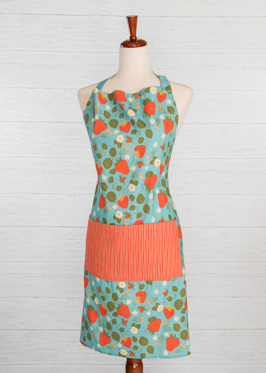 Strawberry Fields Cotton Apron