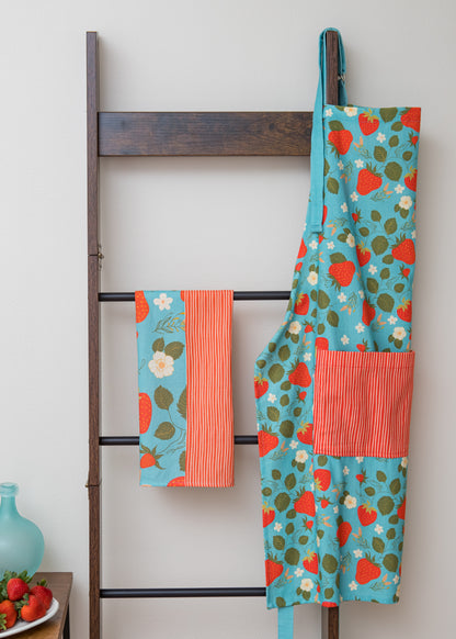 Strawberry Fields Cotton Apron