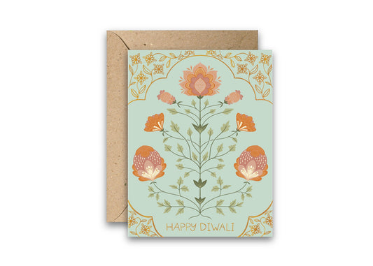 Jaipur Blooms Diwali greeting card with envelope