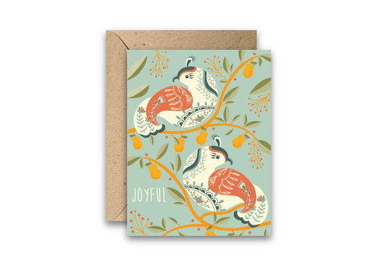 Partridge in a Pear Tree greeting card with envelope
