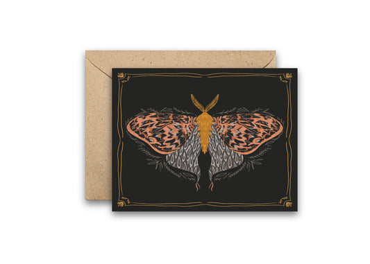 Golden Moth greeting card with envelope