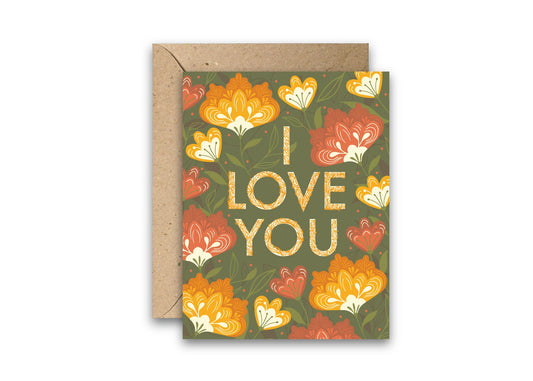 Flower Love greeting card with envelope