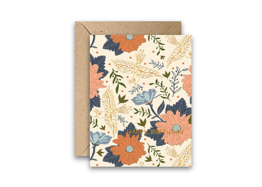 Happy Birthday Birds greeting card with envelope