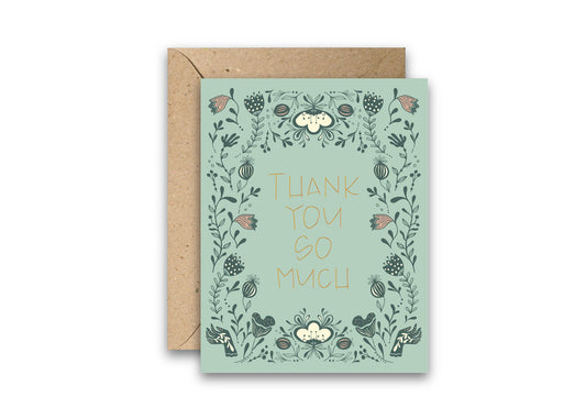 Thank You Flowers greeting card with envelope