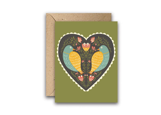 Birds at Heart Love greeting card with envelope