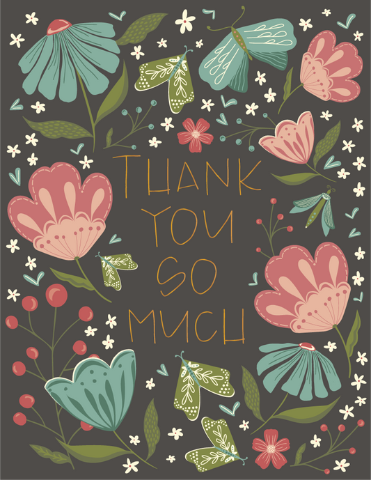May Flowers Thank You Greeting Card