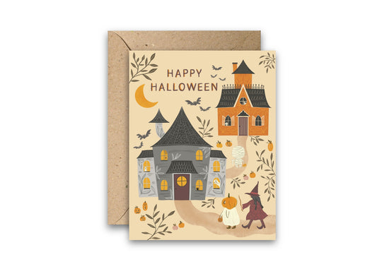 Trick or Treat Night Halloween greeting card with envelope