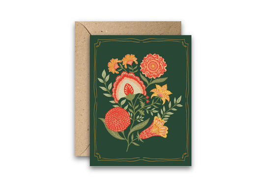 Winter Blooms greeting card with envelope