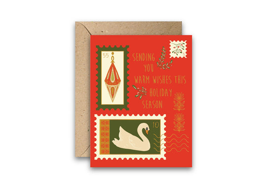 Holiday Stamps greeting card with envelope