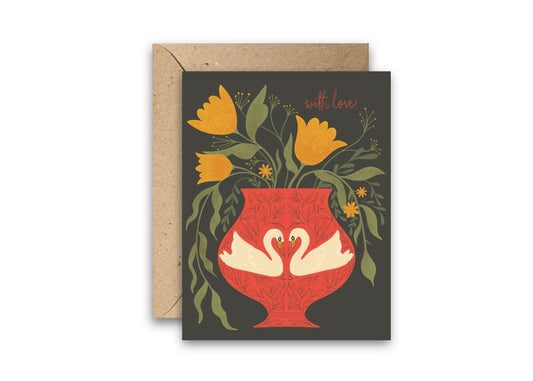 With Love Blooms greeting card with envelope