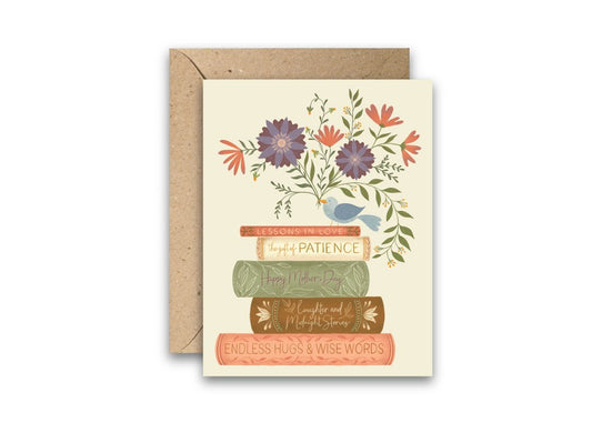Mom's Library greeting card with envelope