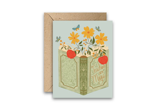 Teacher's Book of Magic greeting card with envelope