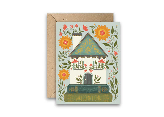 Welcome Home Library greeting card with envelope