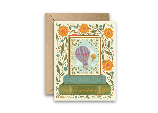 New Heights Await Graduation greeting card with envelope