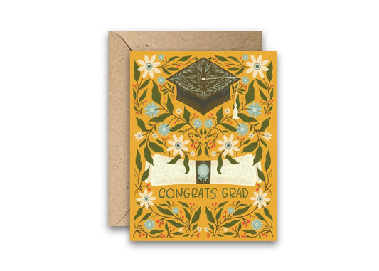 Classic Grad Graduation greeting card with envelope