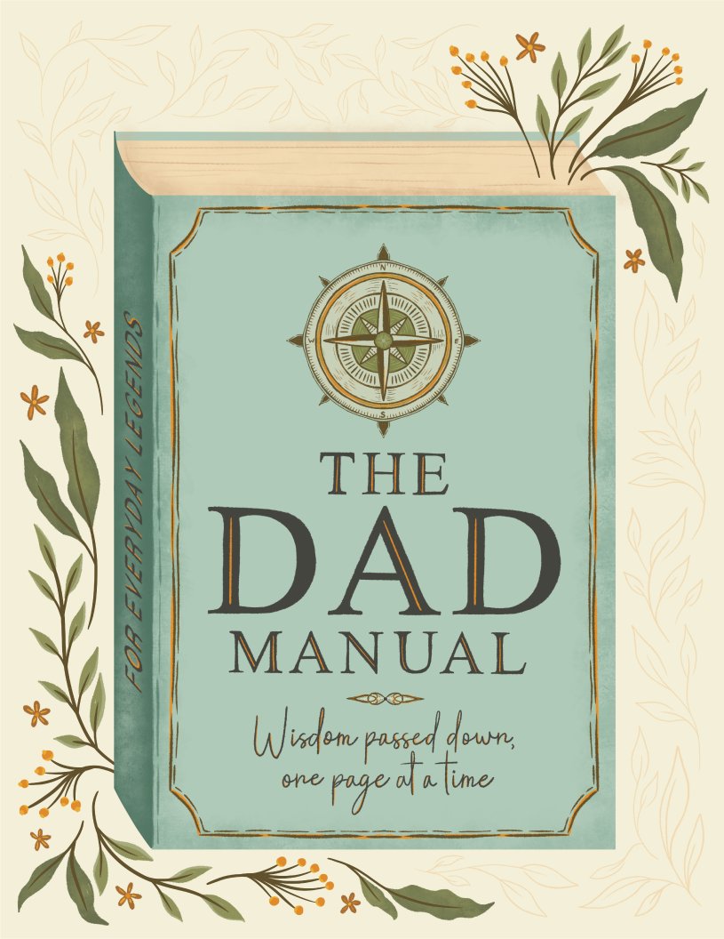 Dad's Manual Father's Day greeting card front, hand-illustrated by Amita Nair