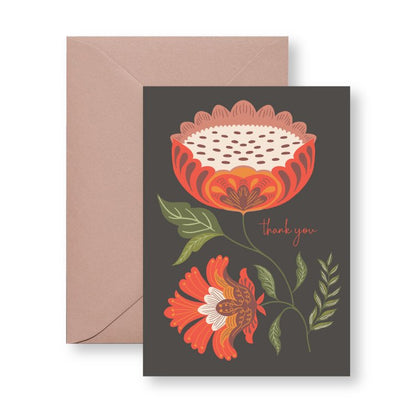 Garden Thank You mini card with envelope, hand-illustrated by Amita Nair