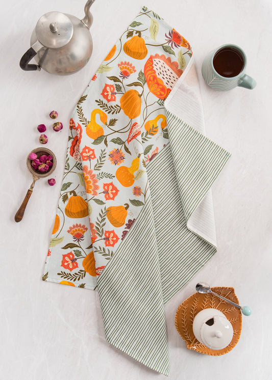 Pumpkin Garden Tea Towel