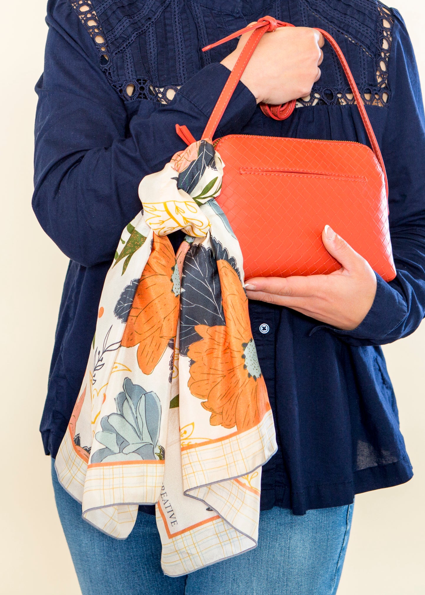 Spring Promises Silk Scarf – Hand-Drawn Bird & Floral Art for Meaningful Gifting