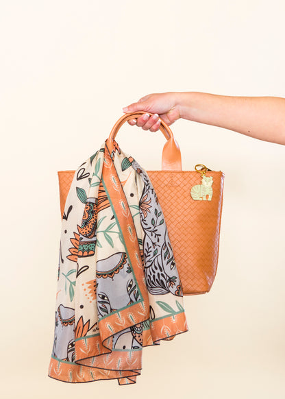 Elephant Jungle Silk Scarf – Luxury Art-Inspired Gift