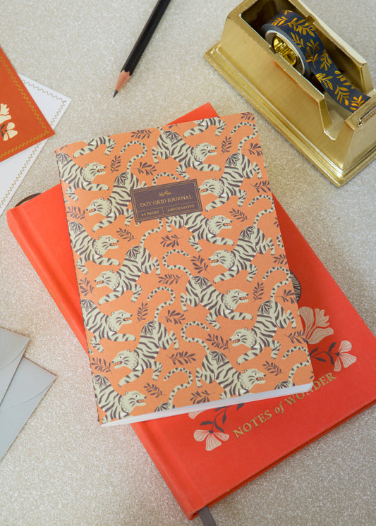 Panther Stitched Journal with Gold Foil | Dot Grid Notebook