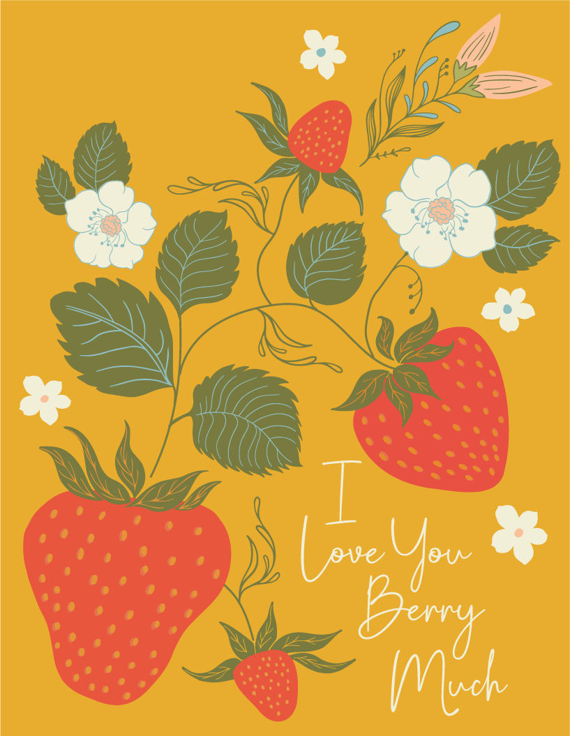 Strawberry Love Greeting Card