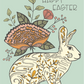 Easter Blossom Bunny Card Greeting Card