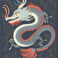 Blue Lunar New Year Dragon Greeting Card