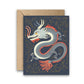 Blue Lunar New Year Dragon Greeting Card