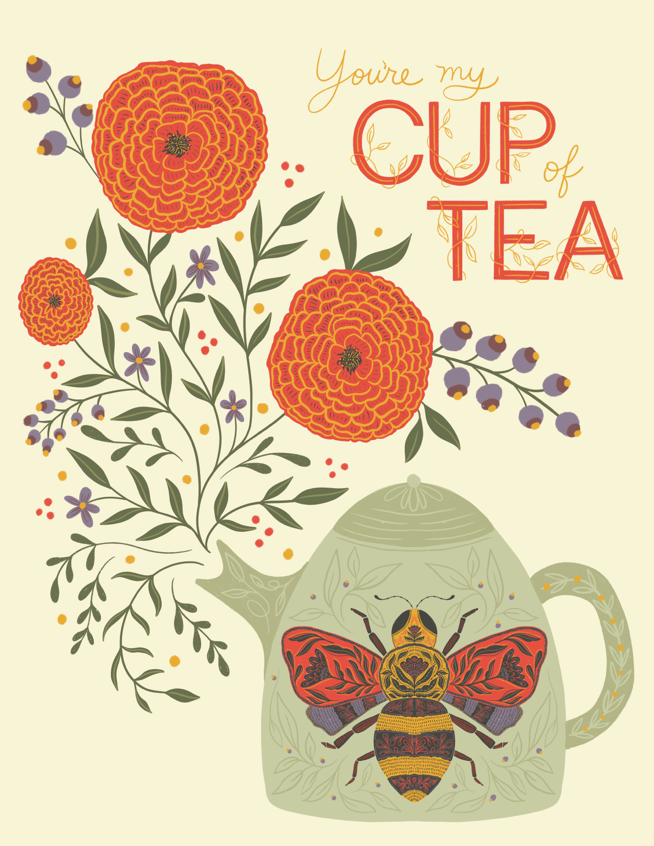 You're My Cup of Tea – Valentine’s Day, Love, and Friendship Card