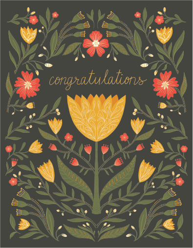 Tulip Garden Congratulations Card – Perfect for Weddings, Graduations, and Celebrating Milestones