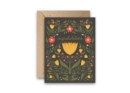 Tulip Garden Congratulations Greeting Card