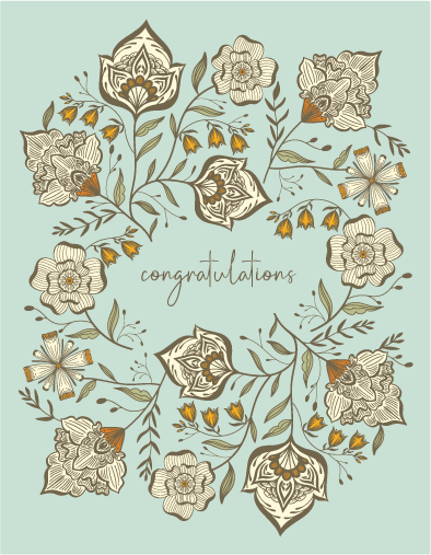 English Garden Congratulations Greeting Card