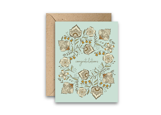 English Garden Congratulations Card – Perfect for Engagements, Weddings, and Newlyweds