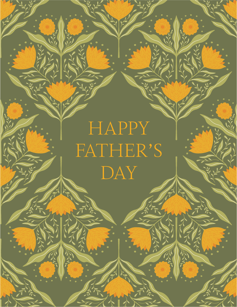 Sunflower Father's Day Card for Dad | Hand-Illustrated Greeting Card