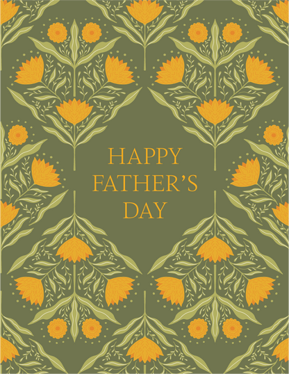 Sunflower Father's Day Card for Dad | Hand-Illustrated Greeting Card