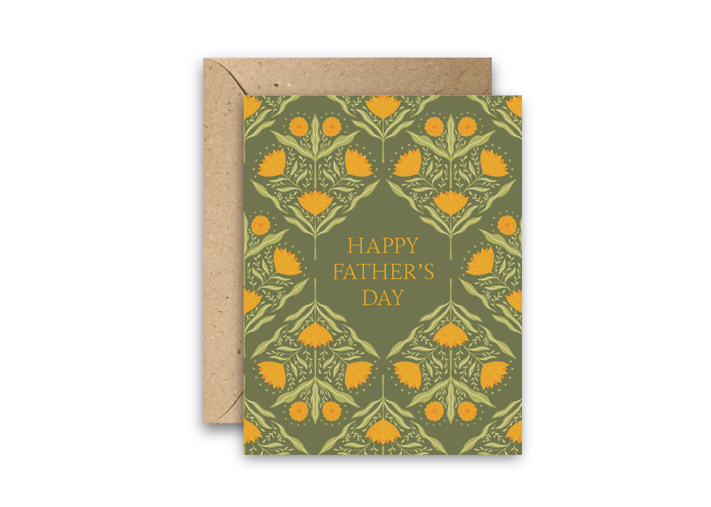 Sunflower Father's Day Card for Dad | Hand-Illustrated Greeting Card